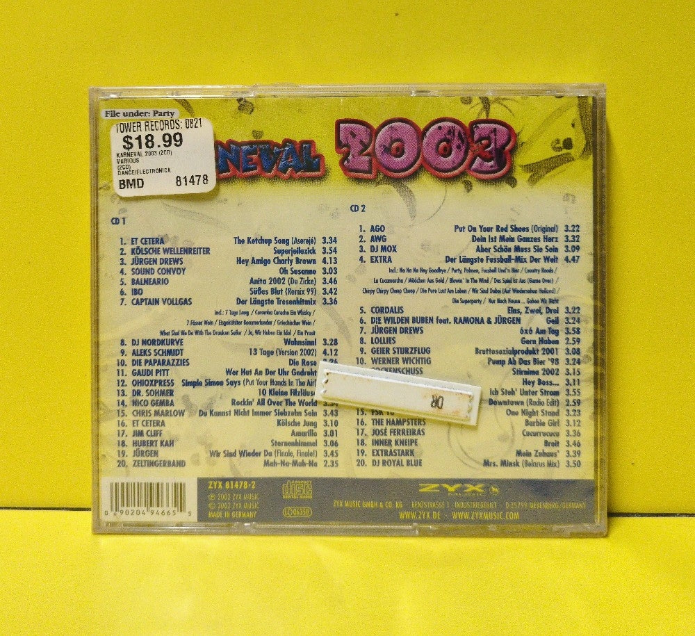 Various - Karneval 2003 - 2002 - ZYX 81478-2 - New - Sealed - CDs - 2xCD - Germany Import