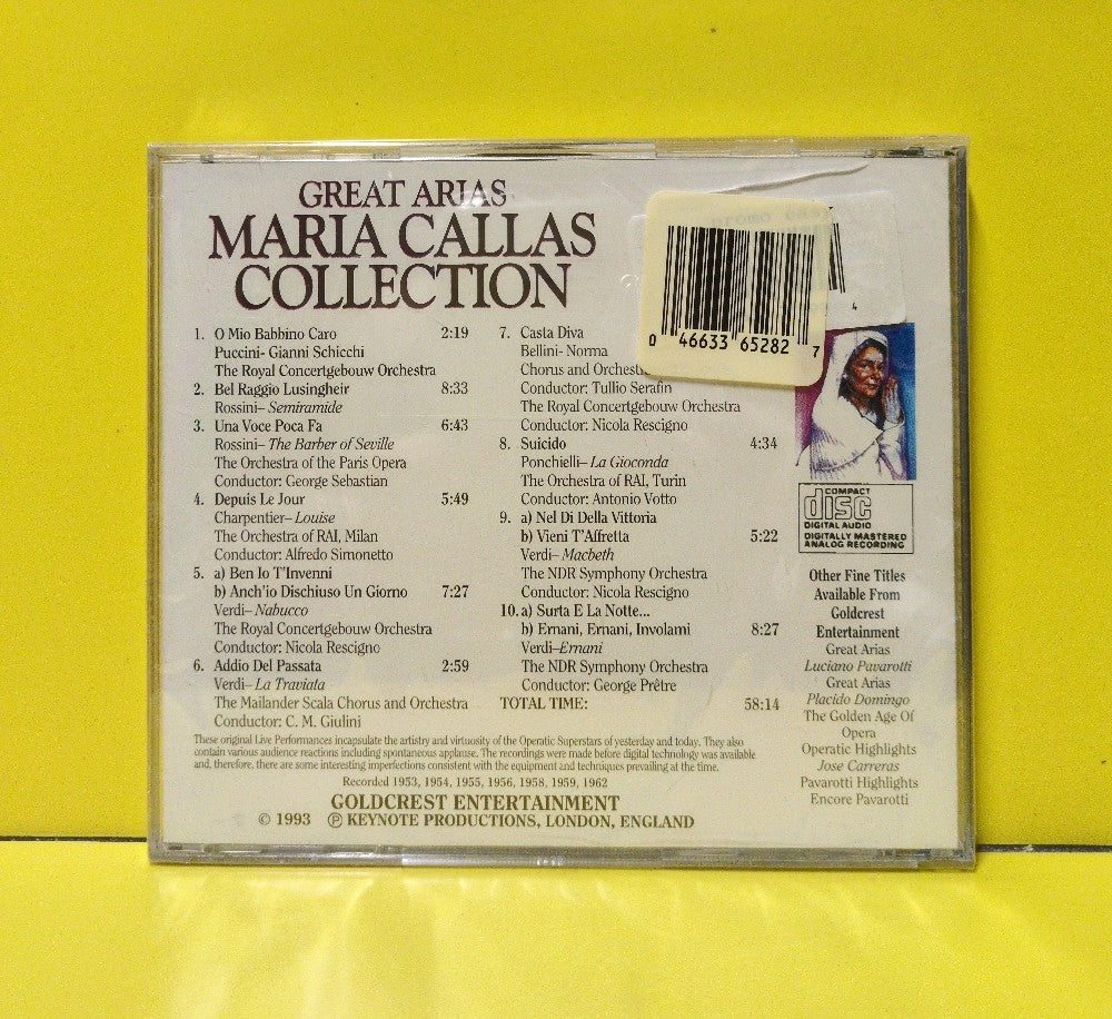 Maria Callas - Great Arias - Maria Callas Collection - 1993 - COCD 3005 - New - Sealed - CDs - UK Import