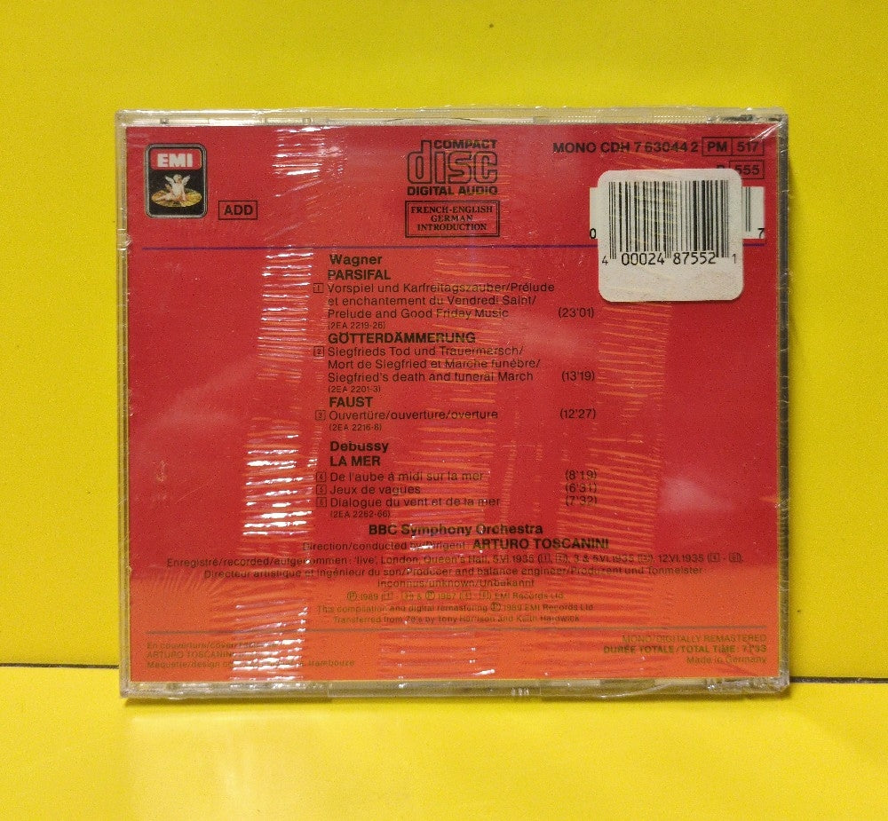 Wagner / Debussy / BBC Symphony Orchestra / Arturo Toscanini - Parsifal / Götterdrammerung / Faust / La Mer - 1989 - CDH 7630442 - New - Sealed - CDs - Mono - Remastered - Germany Import