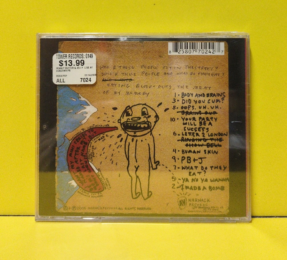 Coachwhips - Peanut Butter And Jelly Live At The Ginger Minge - 2005 - NCK7024 - New - Sealed - CDs