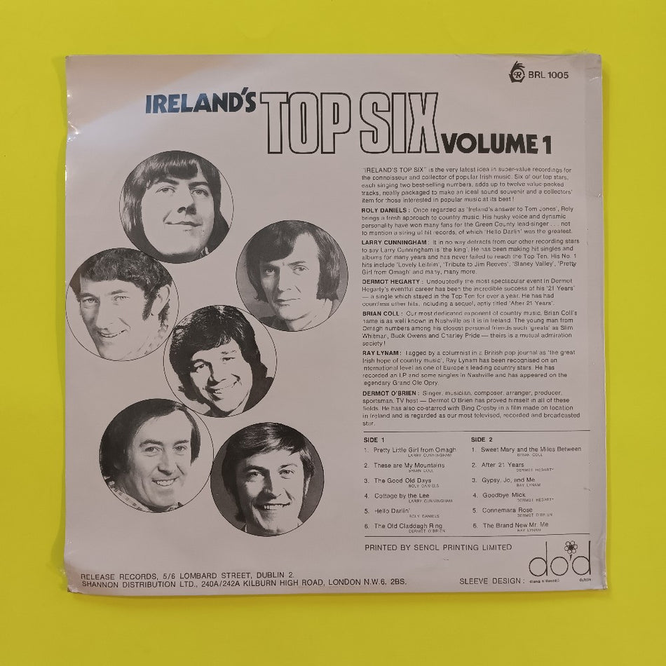 Various - Ireland's Top Six Volume 1 IRELAND - 1974 - BRL 1005 - New - Sealed - Vinyl