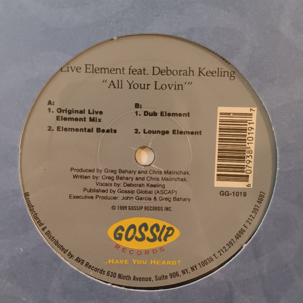 Live Element - All Your Lovin' 12" - 1999 - GG-1019 - New - Sealed - Vinyl