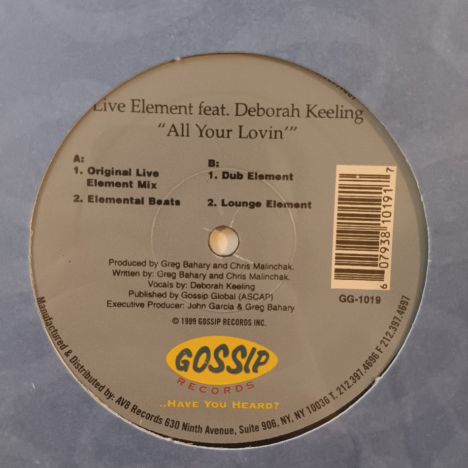 Live Element - All Your Lovin' 12" - 1999 - GG-1019 - New - Sealed - Vinyl