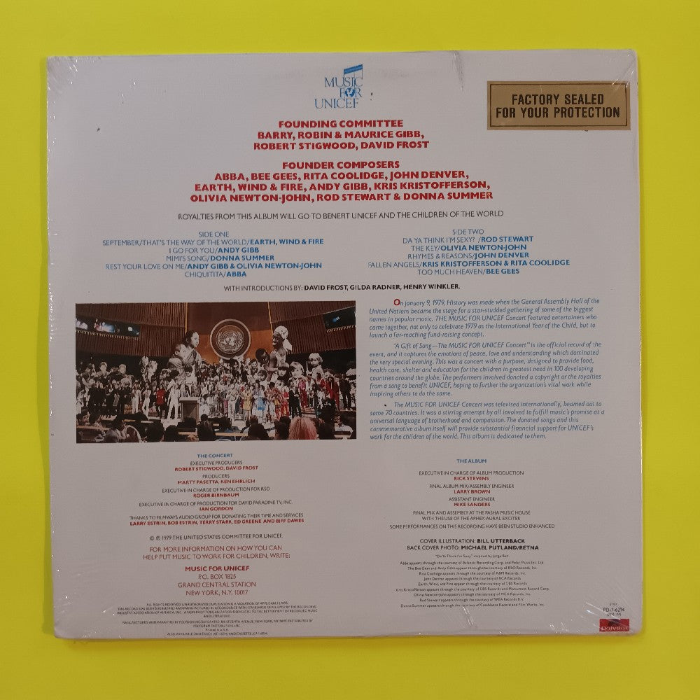 Various - Music For UNICEF Concert: A Gift Of Song - 1979 - PD-1-6214 - New - Sealed - Vinyl