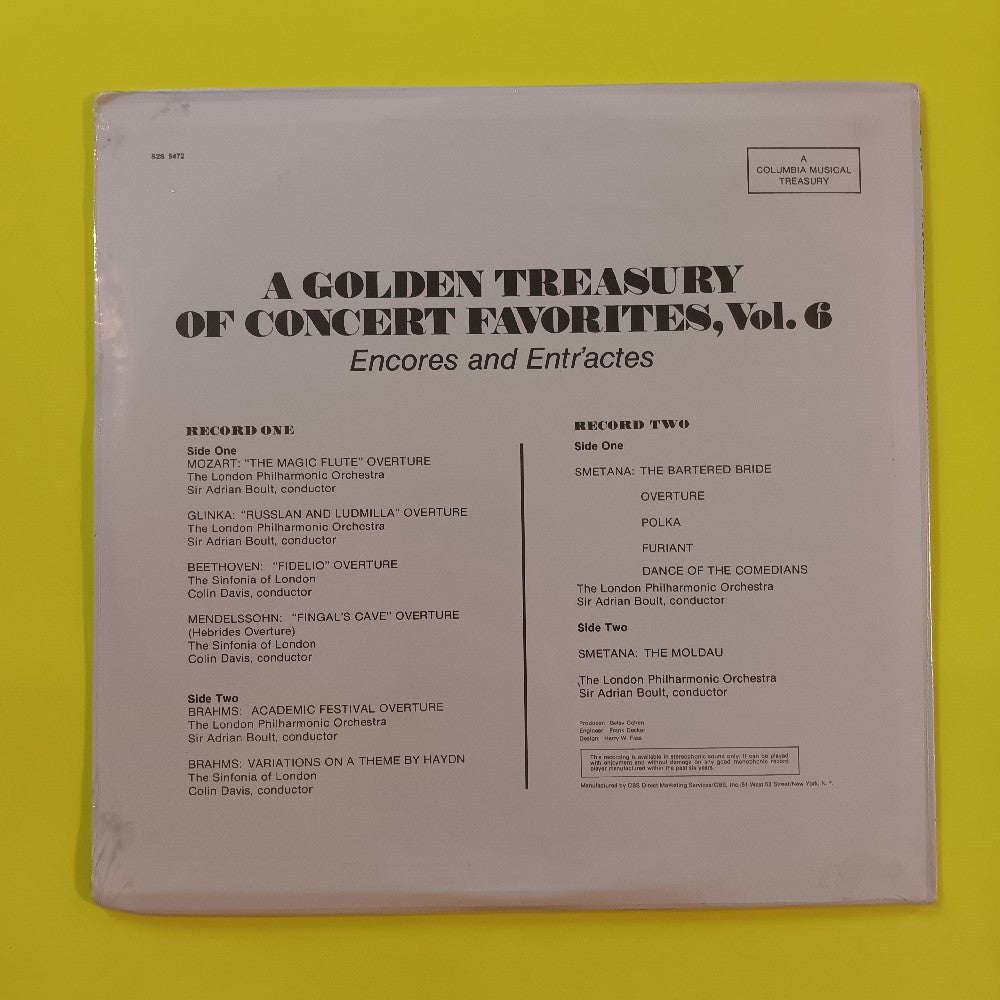 Various - Golden Treasury Of Concert Favorites Vol. 6 Encores & Entra'ctes - S2S 5472 - New - Sealed - Vinyl