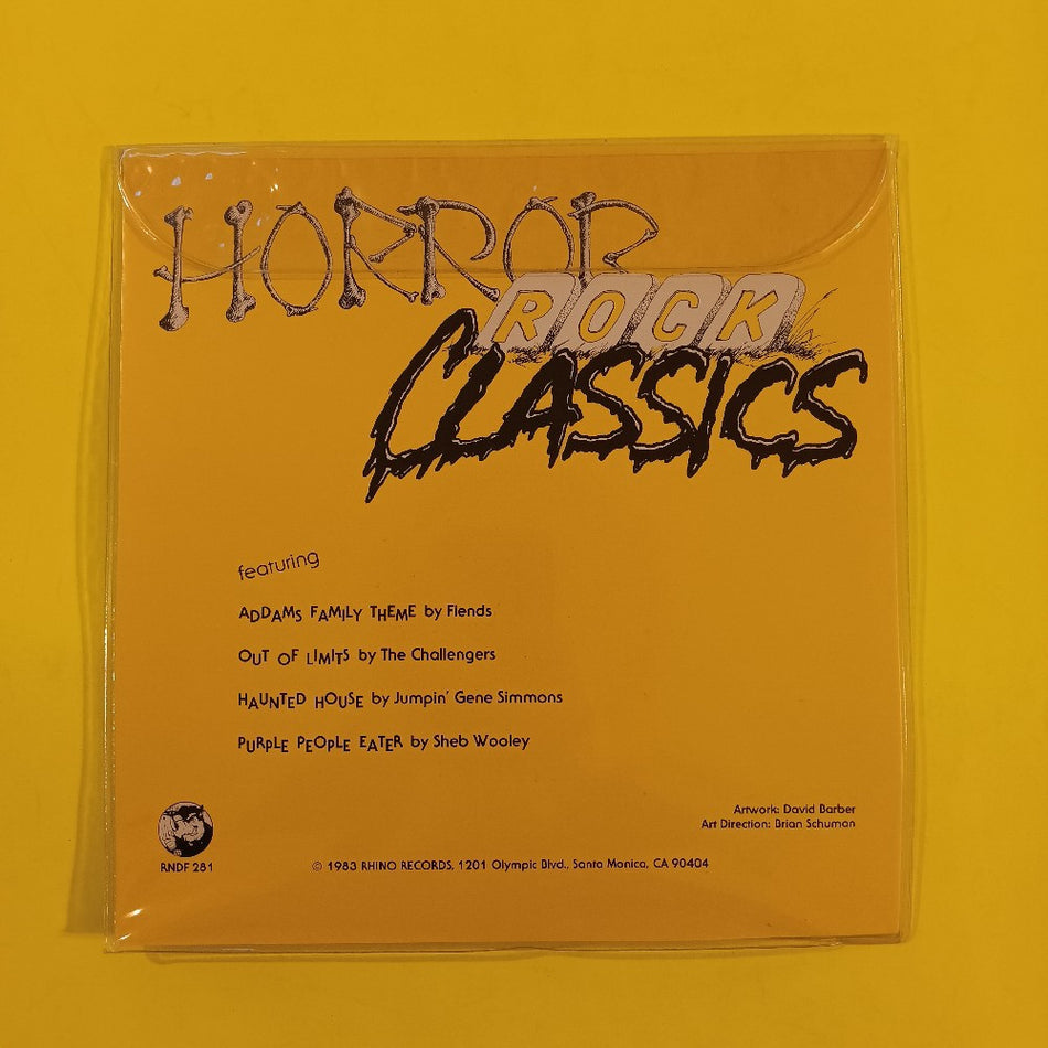 Various - Horror Rock Classics 7" Pumpkin-Shaped - 1983 - RNDF 281 - Used - VG++ - Vinyl