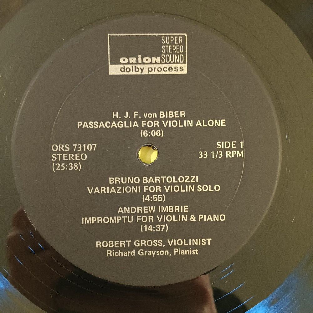 Robert Gross & Richard Grayson - Impromptu / Duo / Sonata / Variazioni / Passacaglia - 1973 - ORS 73107 - Used - VG++ - Vinyl