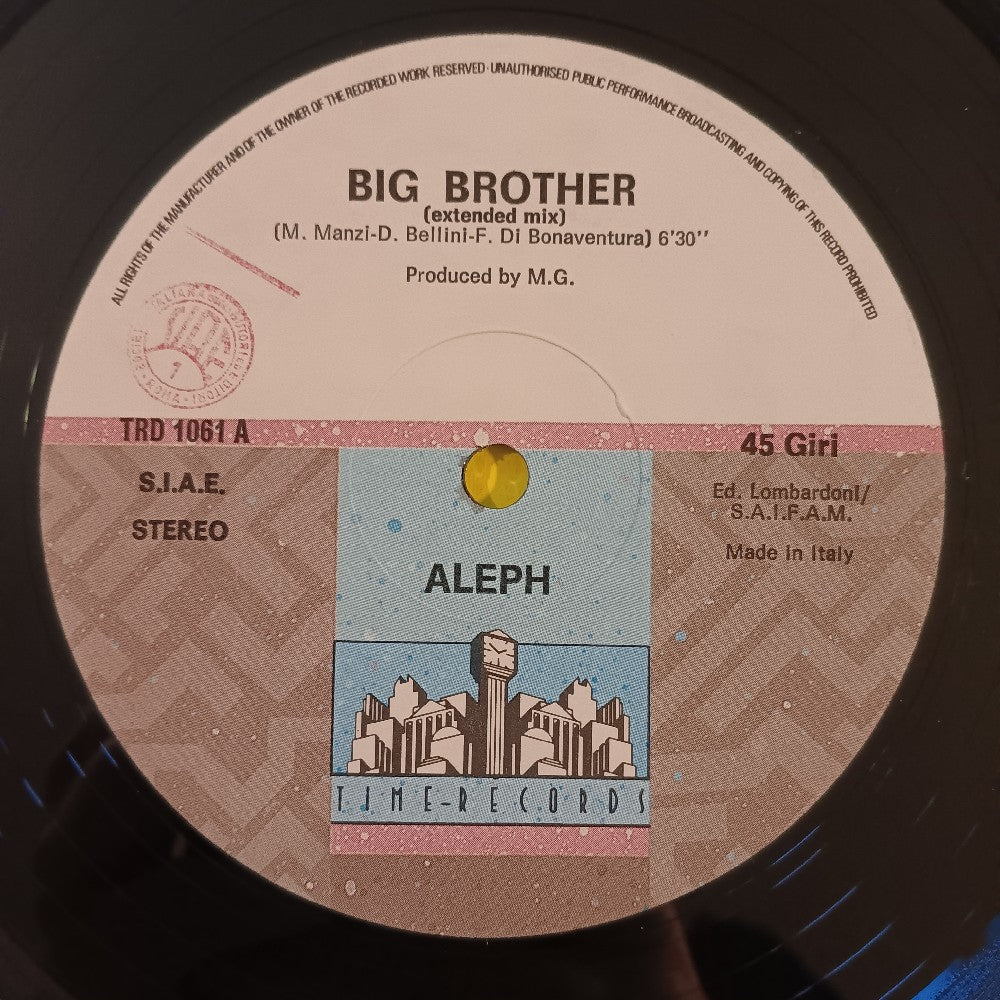 Aleph - Big Brother 12" ITALY ITALO-DISCO - 1988 - TRD 1061 - Used - VG++ - Vinyl