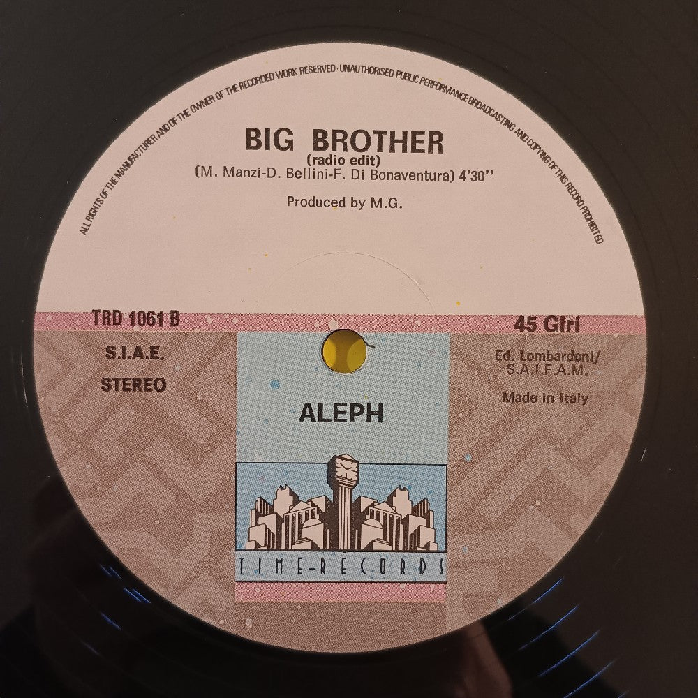 Aleph - Big Brother 12" ITALY ITALO-DISCO - 1988 - TRD 1061 - Used - VG++ - Vinyl