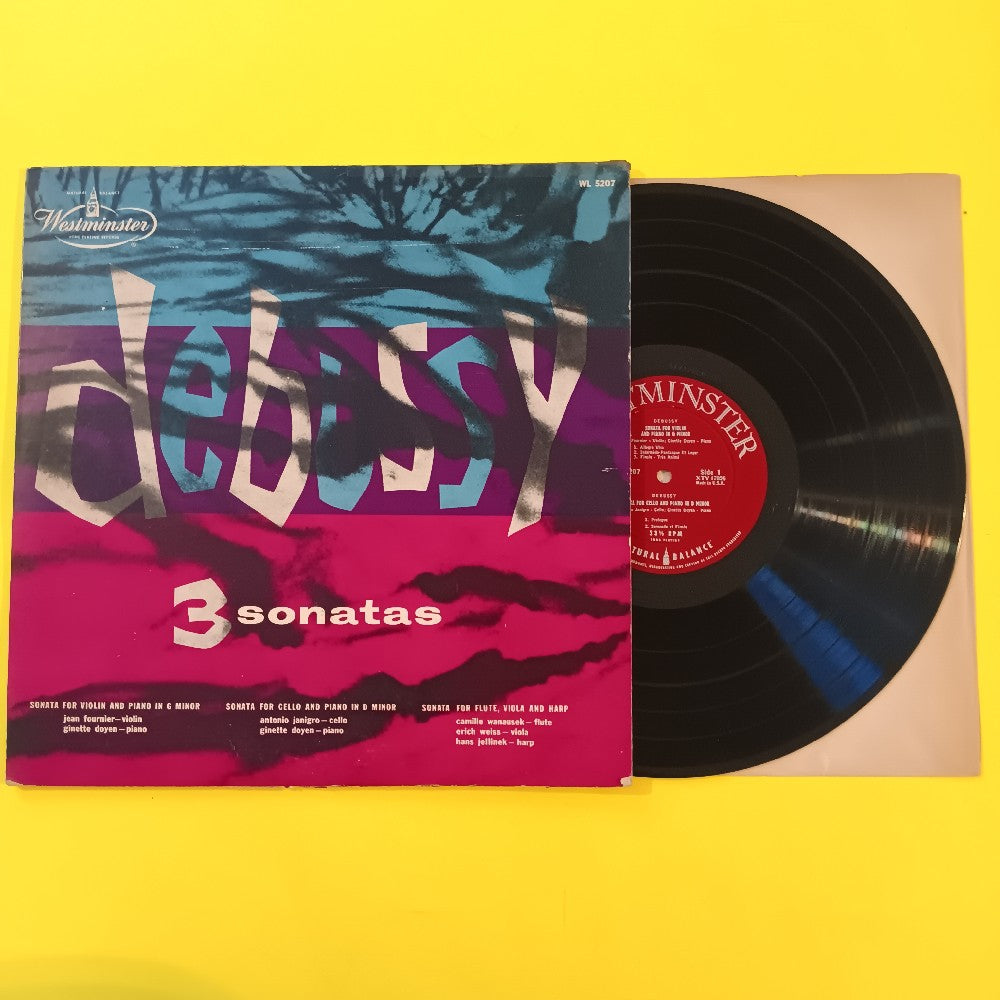 Debussy  - 3 Sonatas - 1953 - WL 5207 - Used - VG++ - Vinyl