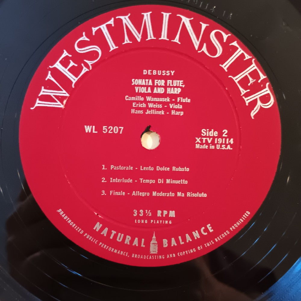 Debussy  - 3 Sonatas - 1953 - WL 5207 - Used - VG++ - Vinyl