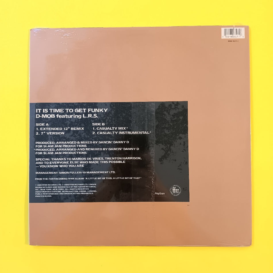D-Mob Feat LRS & D.C.Sarome  - It Is Time To Get Funky 12" - 1989 - 886 627-1 - New - Sealed - Vinyl