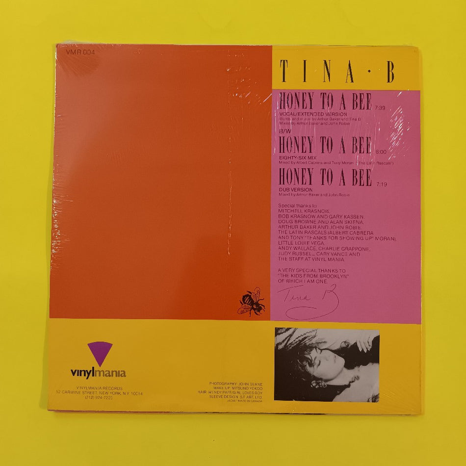 Tina B - Honey To A Bee 12" - 1986 - VMR004 - New - Sealed - Vinyl