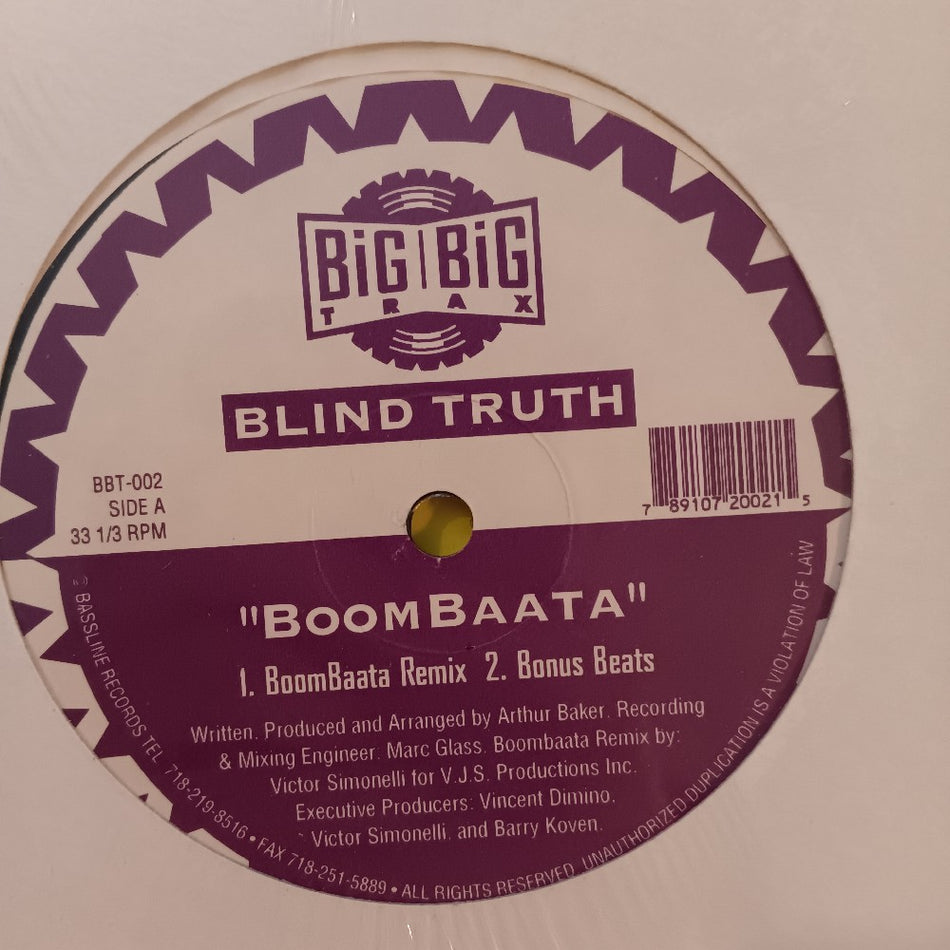Blind Truth - BoomBaata 12" - 1994 - BBT-002 - New - Sealed - Vinyl