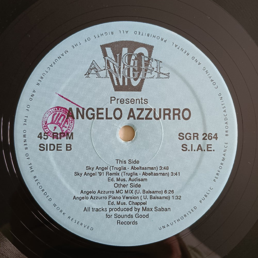 Angel MC - Angelo Azzuro 12" - 1991 - SGR 264 - Used - VG++ - Vinyl