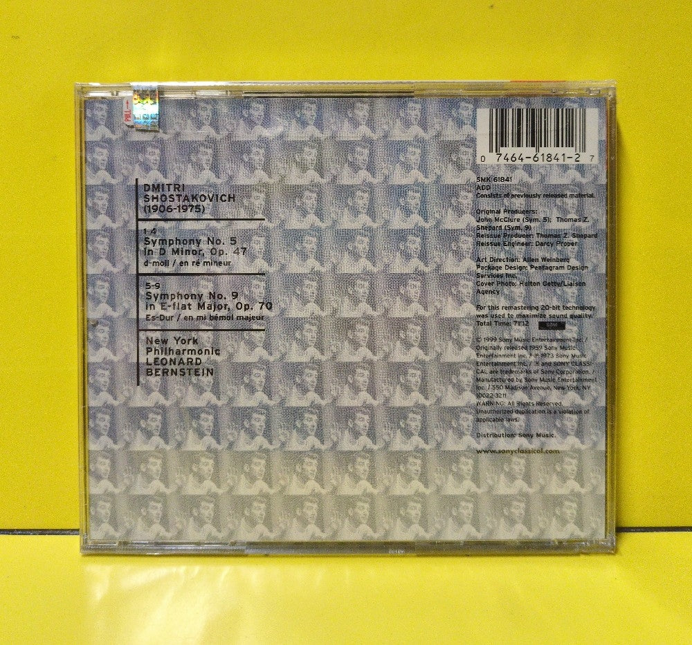 Shostakovich, New York Philharmonic, Leonard Bernstein - Symphonies Nos. 5 & 9 - 1999 - SMK 61841 - New - Sealed - CDs