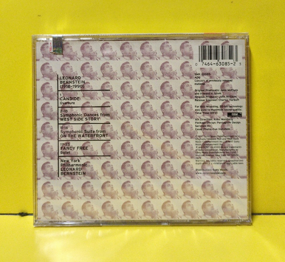 New York Philharmonic, Leonard Bernstein - Candide Overture / Symphonic Dances From West Side Story / On The Waterfront Symphonic Suite / Fancy Free Ballet - 1997 - SMK 63085 - New - Sealed - CDs