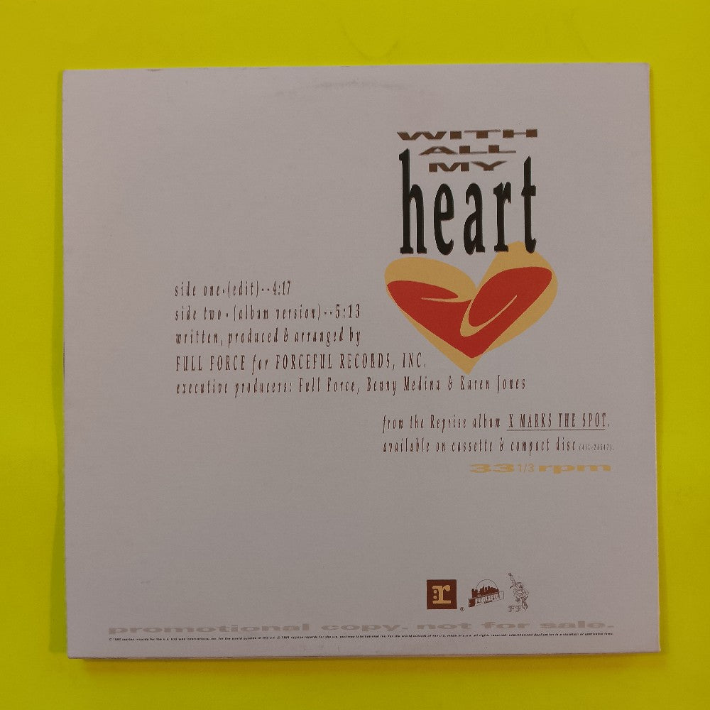 Ex-Girlfriend - With All My Heart 12" PROMO - 1991 - PRO-A-5251 - Used - NM - Vinyl