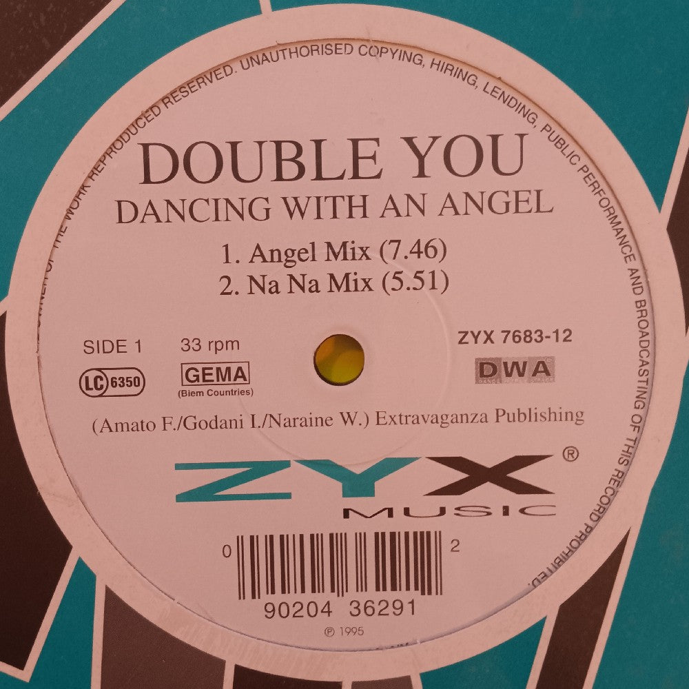 Double You - Dancing With An Angel GERMANY 12" ITALO-HOUSE - 1995 - ZYX 7683-12 - New - Sealed - Vinyl