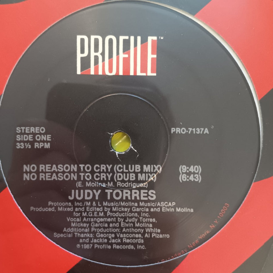 Judy Torres - No Reason To Cry 12" - 1987 - PRO-7137 - New - Sealed - Vinyl