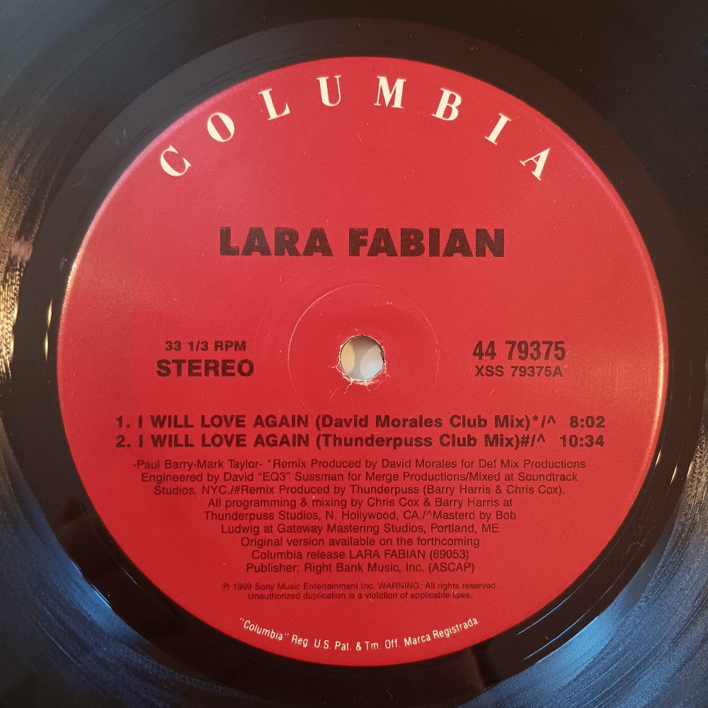Lara Fabian - I Will Love Again 12" SHRINK - 1999 - 44 79375 - Used - VG++ - Vinyl