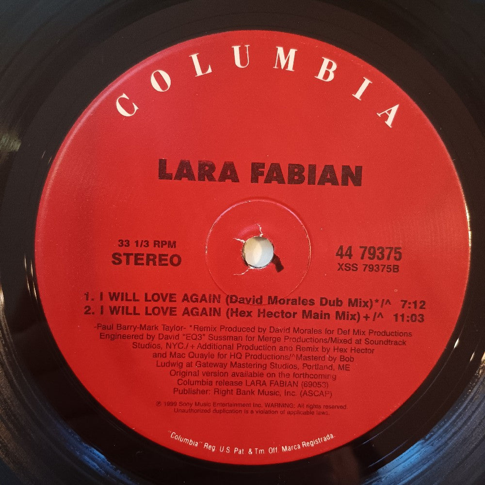 Lara Fabian - I Will Love Again 12" SHRINK - 1999 - 44 79375 - Used - VG++ - Vinyl