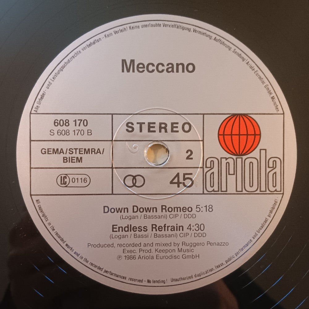 Meccano  - Activate My Heart GERMANY 12" Italo-Disco  - 1986 - 608 170 - Used - VG++ - Vinyl