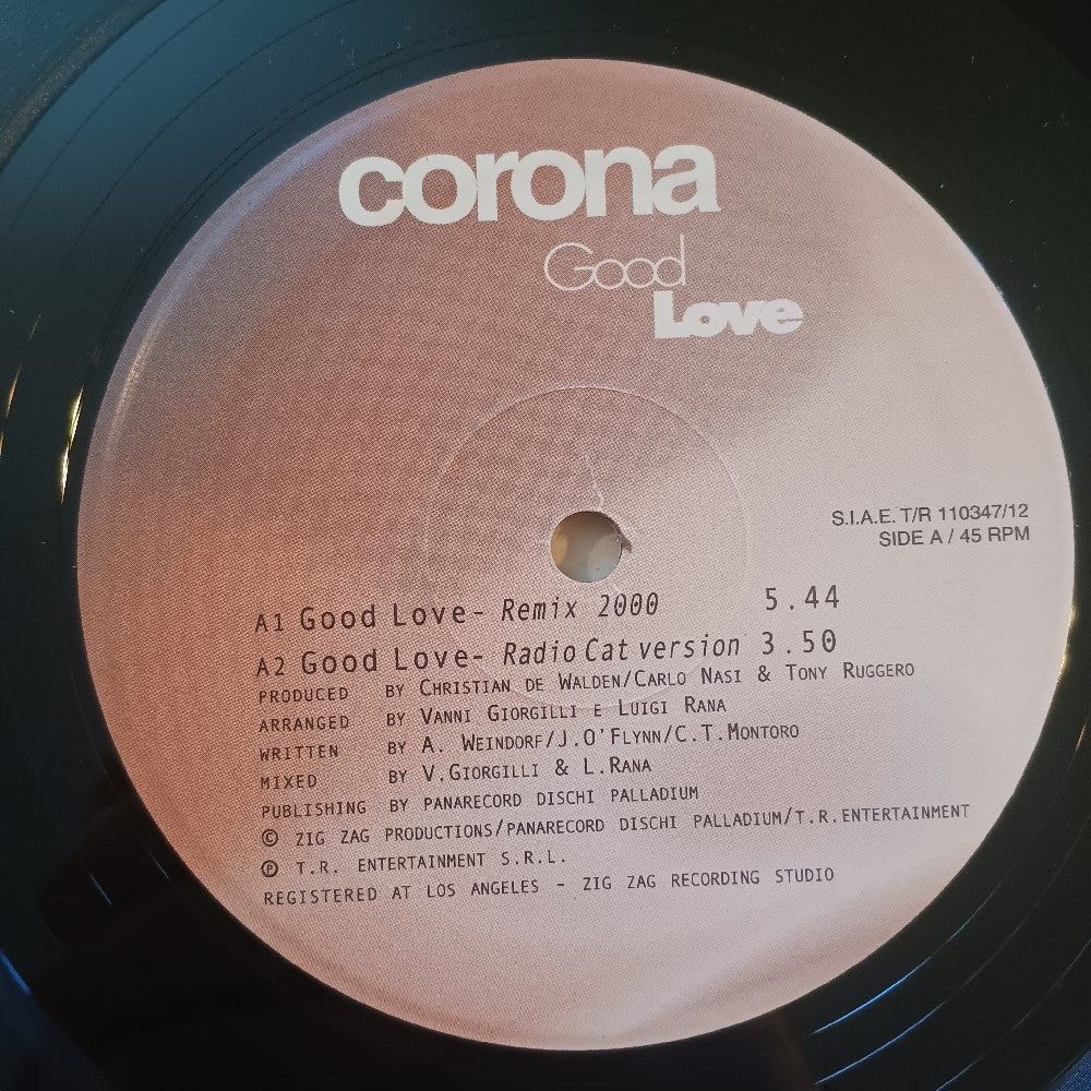 Corona - Good Love ITALY 12" - 2000 - TR110347/12 - Used - EX - Vinyl