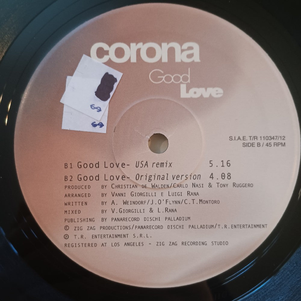 Corona - Good Love ITALY 12" - 2000 - TR110347/12 - Used - EX - Vinyl