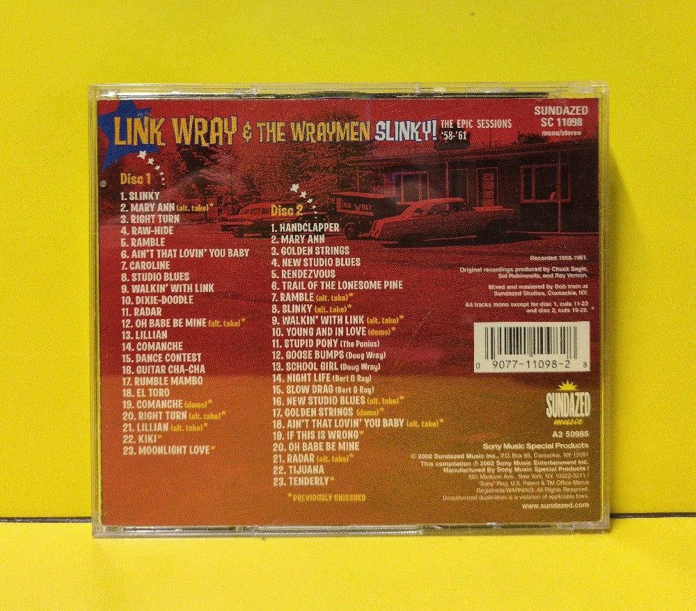 Link Wray & The Wraymen - Slinky! The Epic Sessions '58-'61 - 2002 - SC 11098 - Used - VG++ - CDs - 2xCD