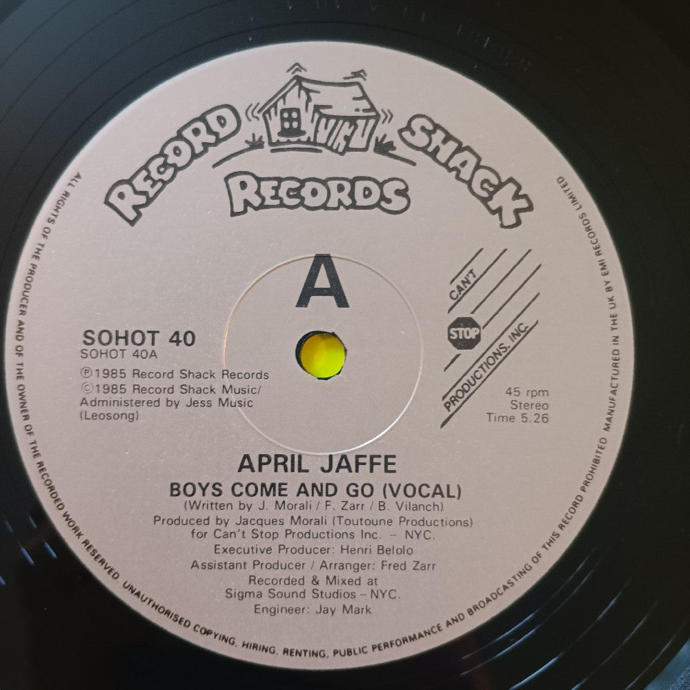 April Jaffe - Boys Come And Go EURO-DISCO 12" - 1985 - SOHOT 40 - Used - VG++ - Vinyl
