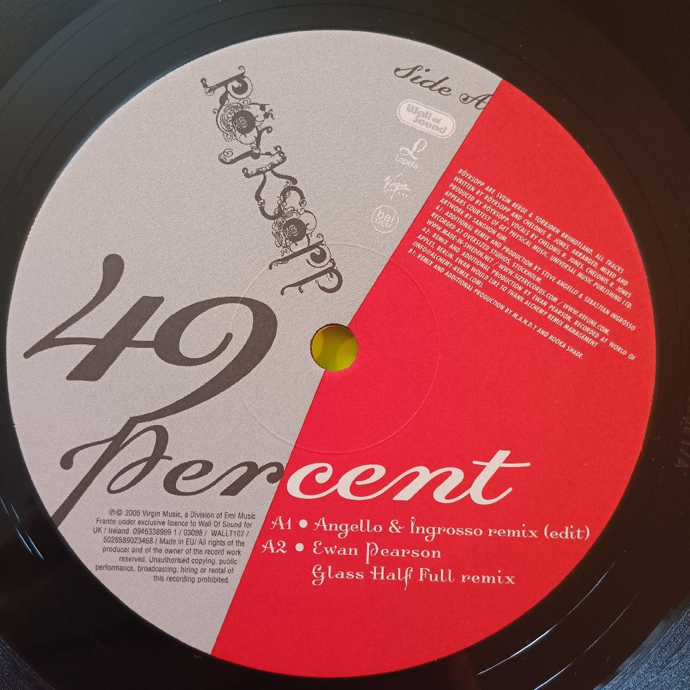 Röyksopp - 49 Percent 12" - 2005 - 0946 338999 1 - Used - VG++ - Vinyl