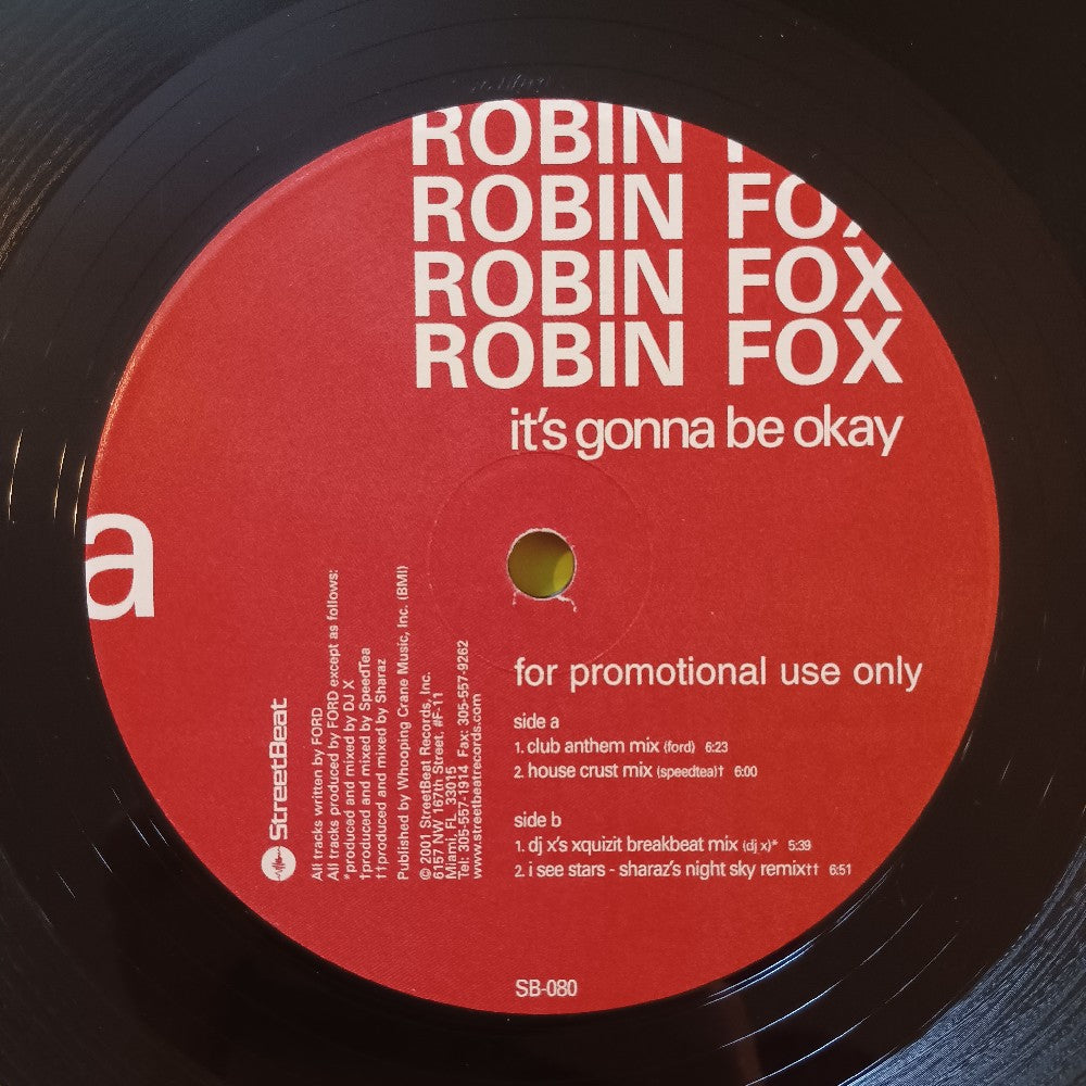 Robin Fox - It's Gonna Be Okay 12" - 2001 - SB-080 - Used - VG++ - Vinyl