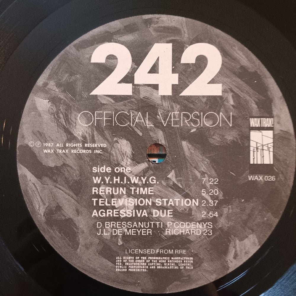 Front 242 - Official Version 12" - 1987 - WAX026 - Used - VG++ - Vinyl