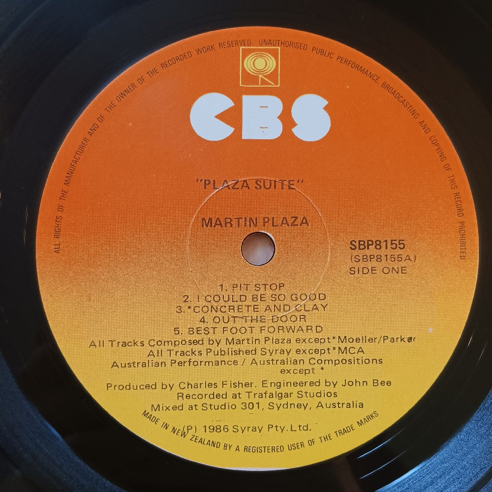 Martin Plaza - Plaza Suite 12" NEW ZEALAND - 1986 - SBP 8155 - Used - VG++ - Vinyl