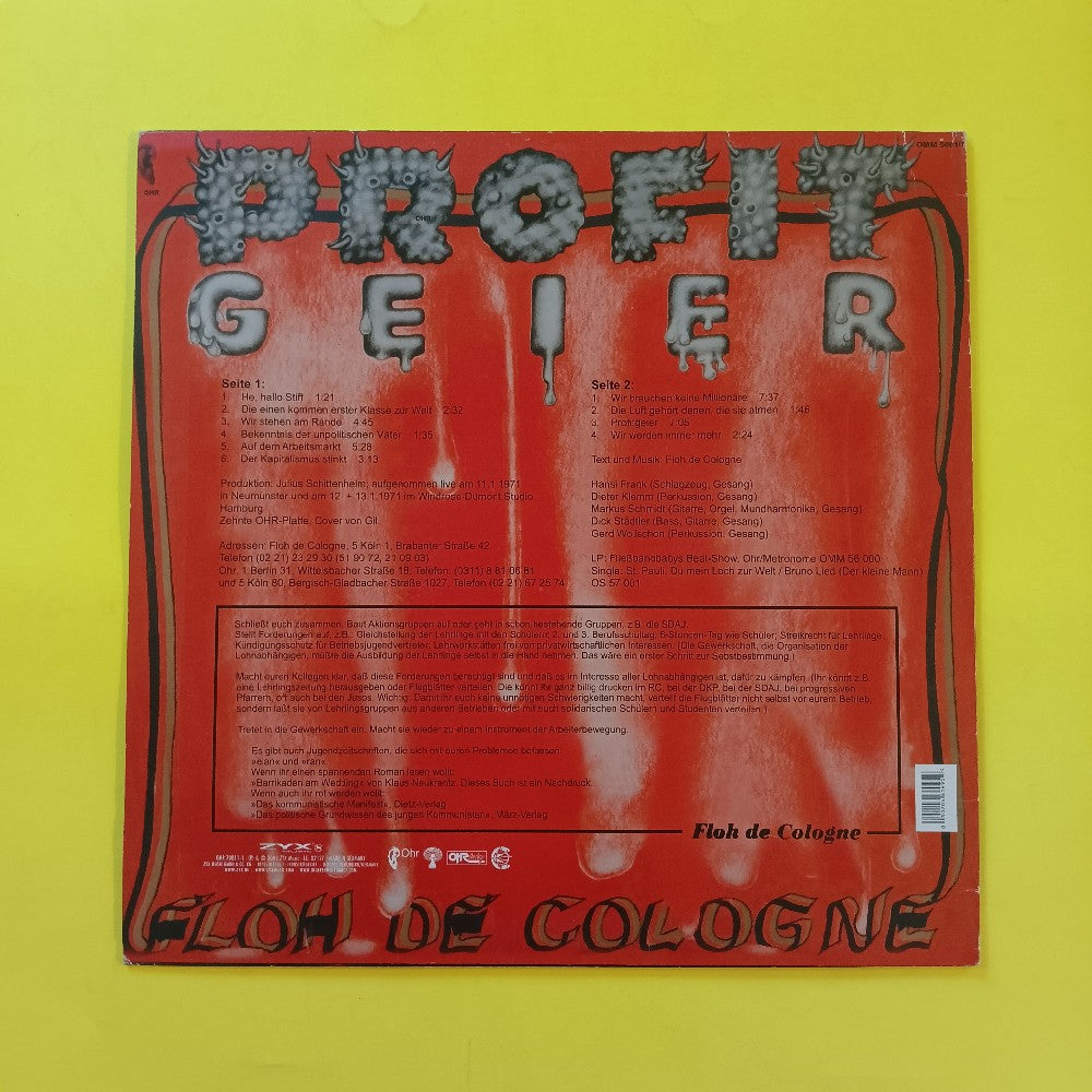 Floh De Cologne - Rockoper Profitgeier GERMANY - 2008 - OHR 70011-1 - Used - VG++ - Vinyl