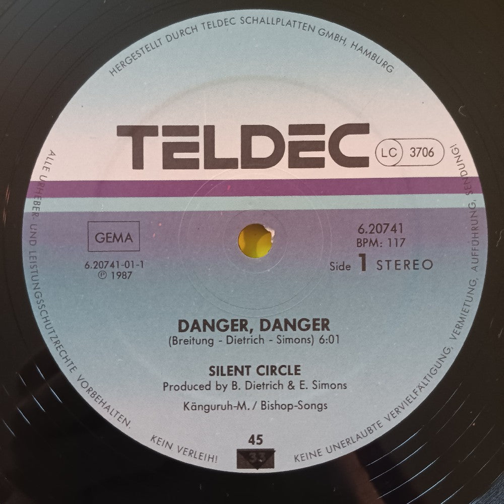 Silent Circle - Danger Danger (Racing Mix) 12" GERMANY - 1987 - 6.20741 - Used - VG++ - Vinyl