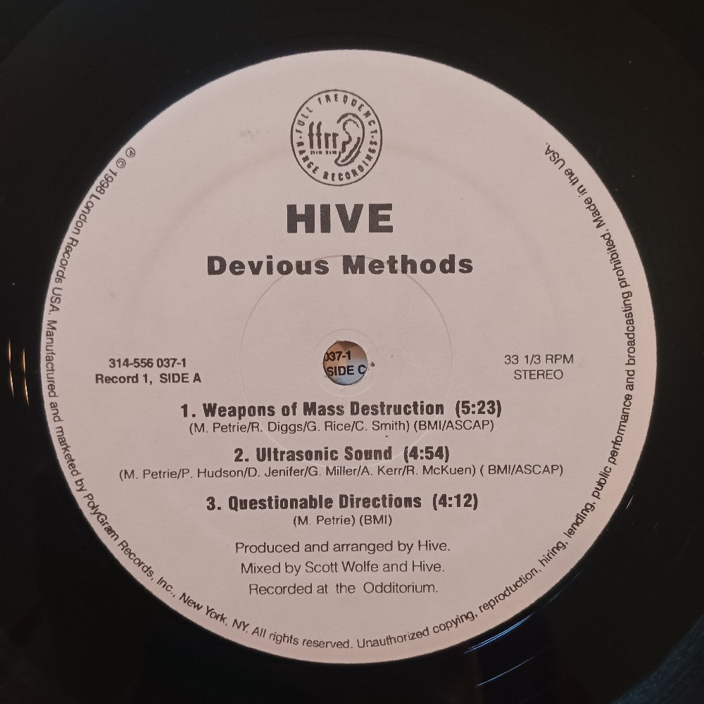 Hive - Devious Methods 2LP - 1998 - 314 556 037-1 - Used - VG++ - Vinyl