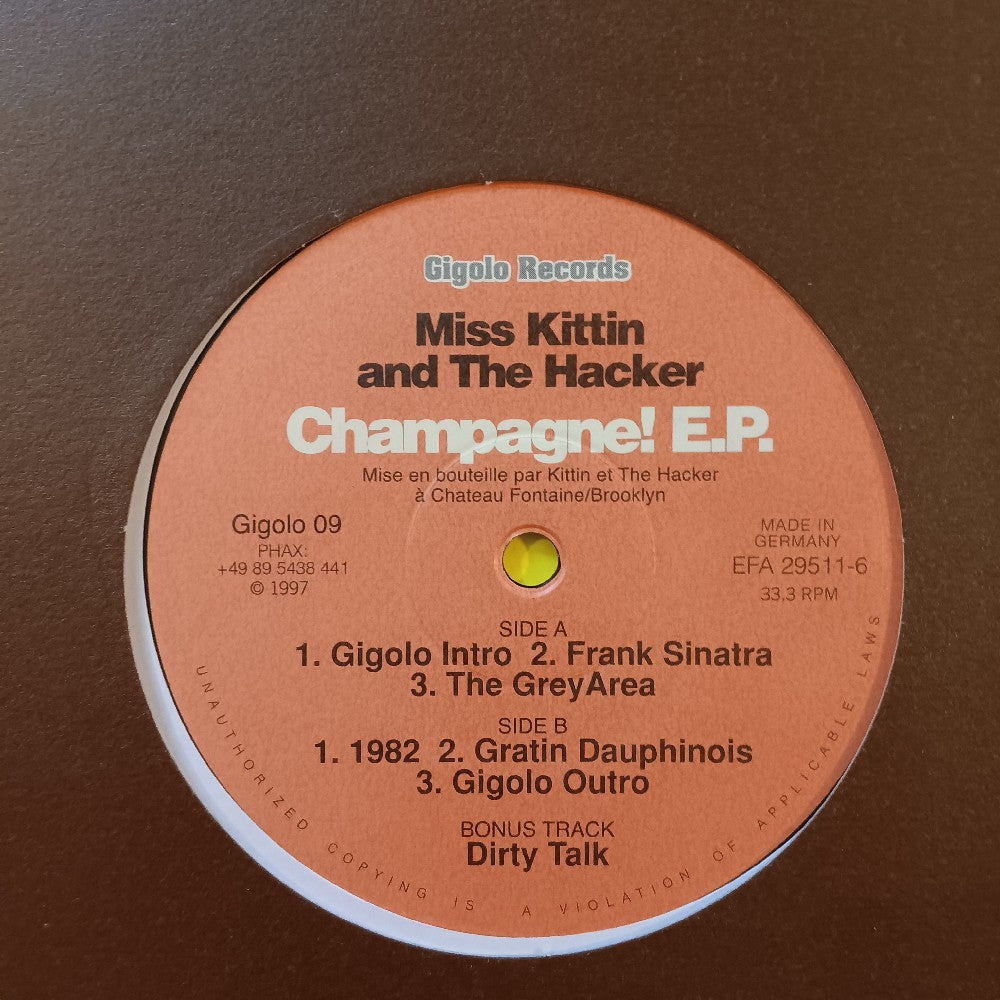 Miss Kittin And The Hacker - Champagne! E.P. GERMANY Misprint - Gigolo 09 / Gigolo 11 - Used - VG++ - Vinyl
