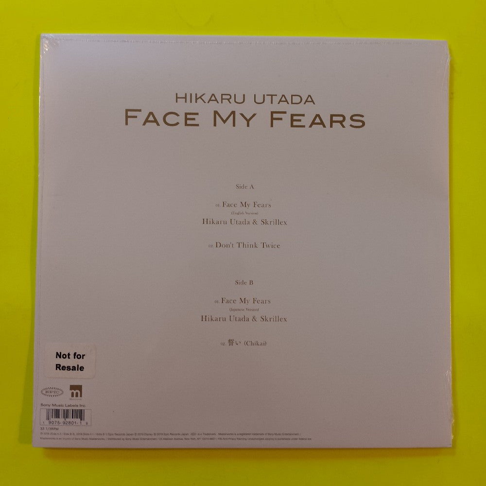Hikaru Utada - Face My Fears PROMO - 2019 - 19075928011 - New - Sealed - Vinyl