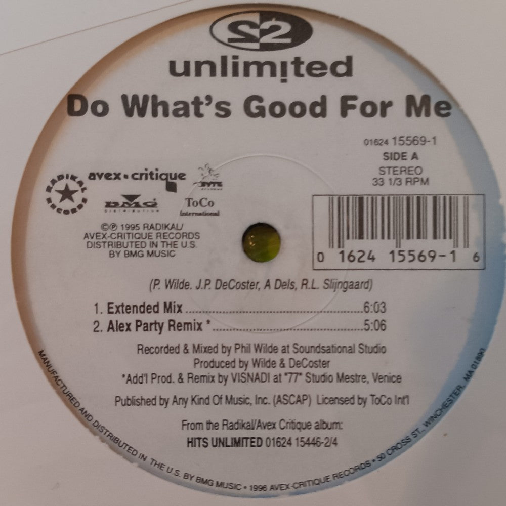 2 Unlimited - Do What's Good For Me 12" - 1996 - 01624 15569-1 - New - Sealed - Vinyl