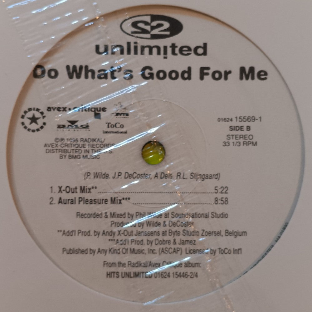 2 Unlimited - Do What's Good For Me 12" - 1996 - 01624 15569-1 - New - Sealed - Vinyl
