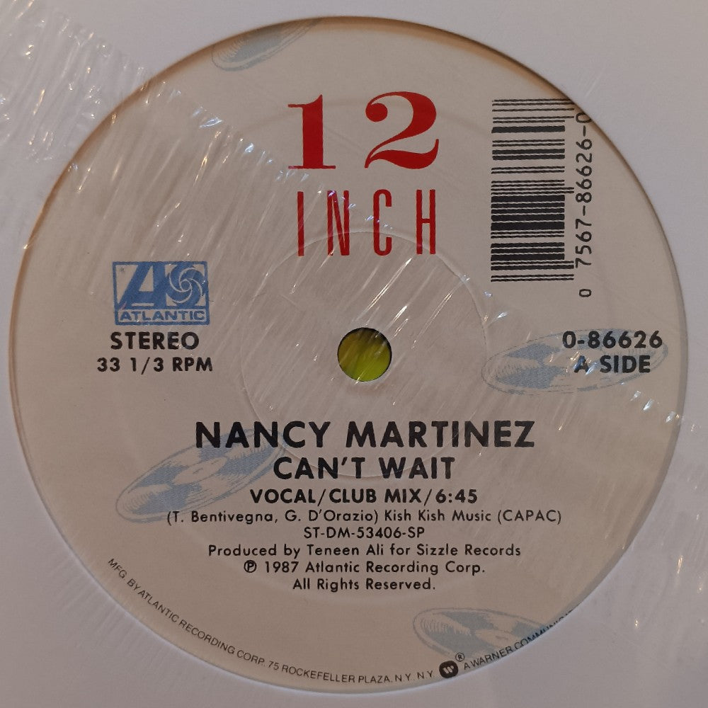 Nancy Martinez - Can't Wait 12" - 1987 - 0-86626 - New - Sealed - Vinyl