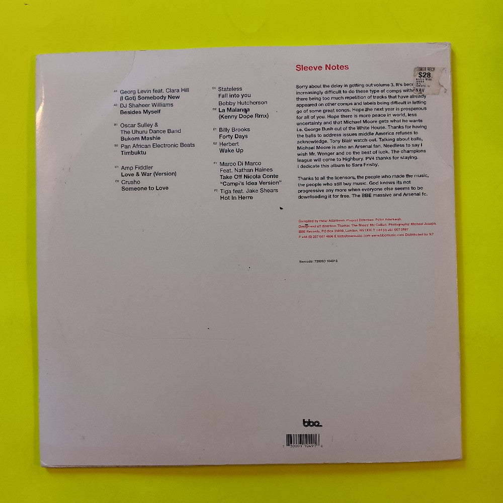Various - Beats And Pieces Vol. 3 UK 3LP - 2004 - BBELP049 - Used - VG++ - Vinyl