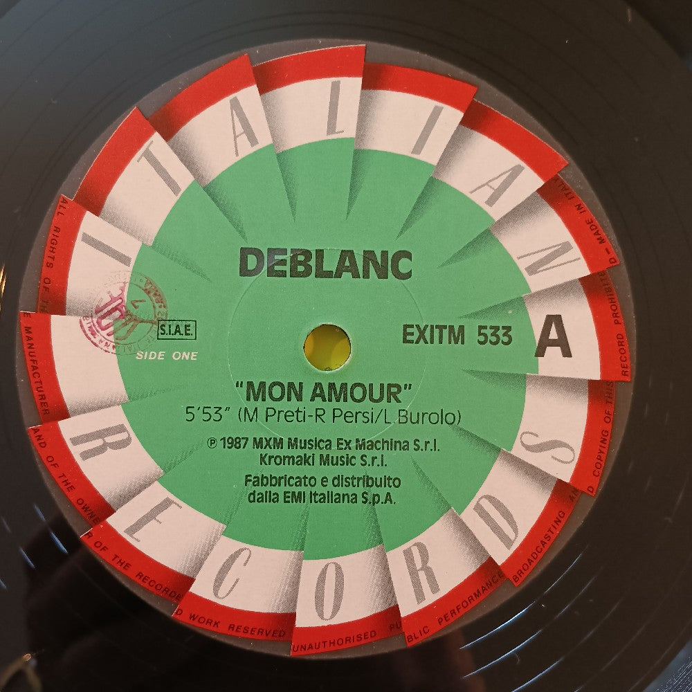 Deblanc  - Mon Amour ITALO-DISCO 12" Italy - 1987 - EXITM 533 - Used - VG++ - Vinyl