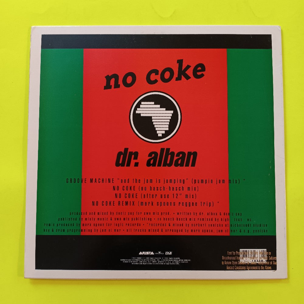 Dr. Alban - No Coke 12" - 1991 - 07822-12338-1 - Used - VG++ - Vinyl