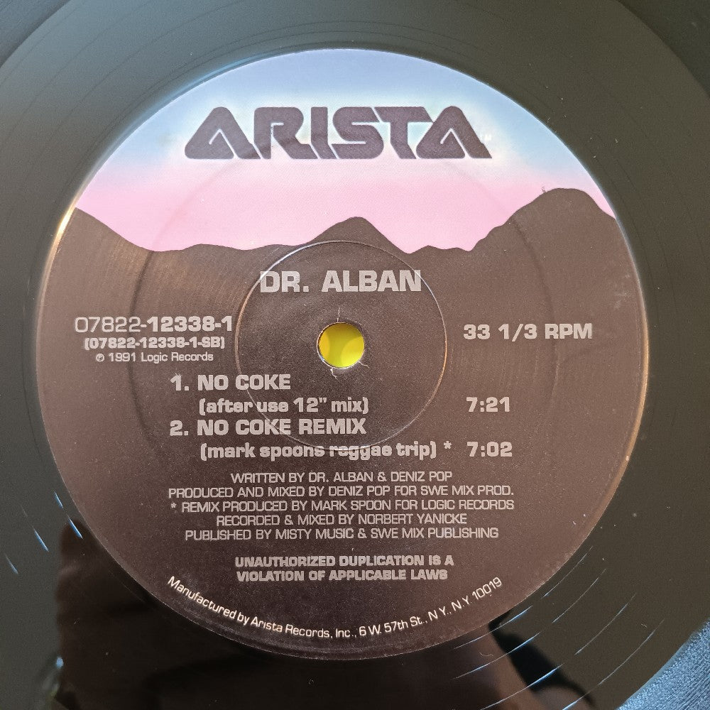 Dr. Alban - No Coke 12" - 1991 - 07822-12338-1 - Used - VG++ - Vinyl