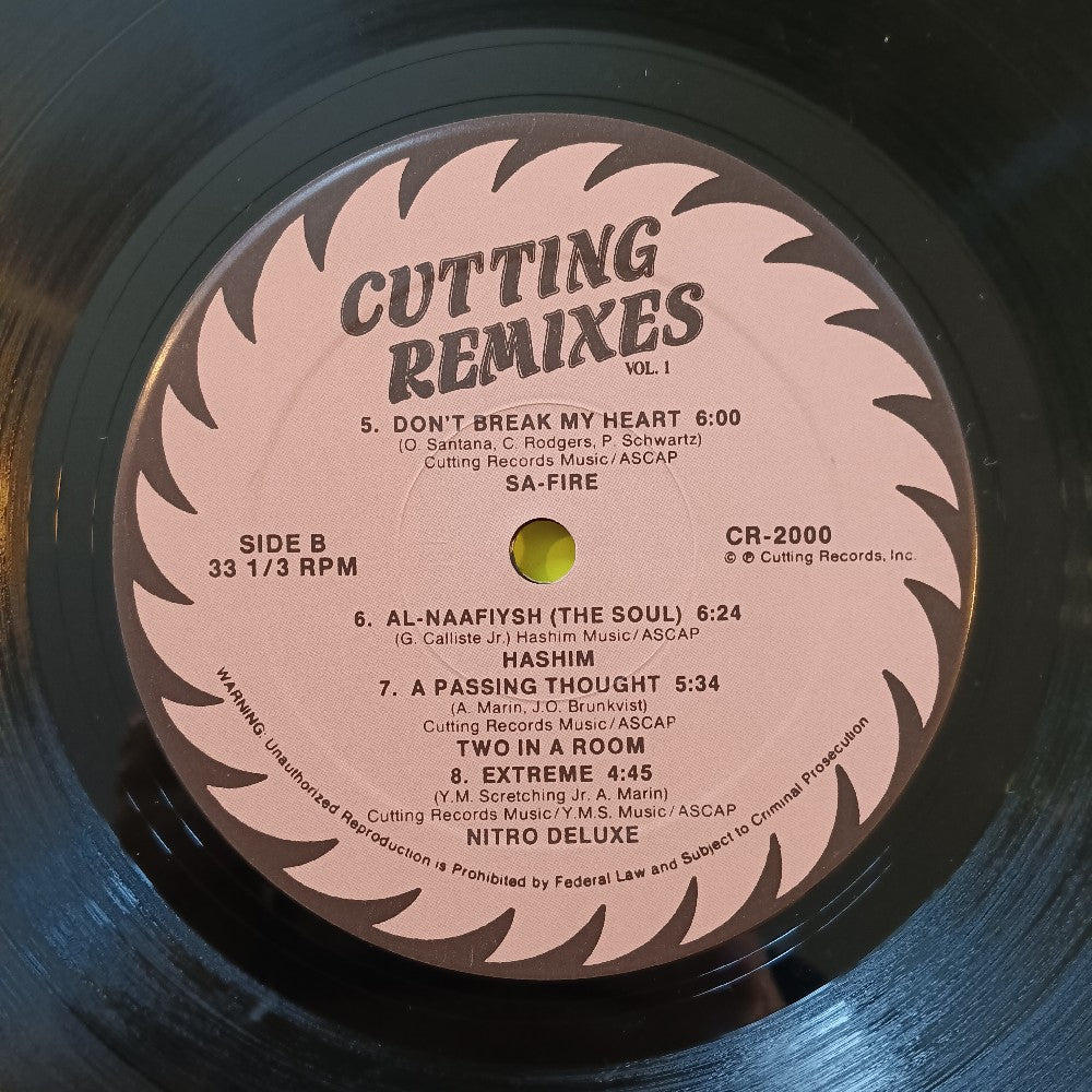 Various - Cutting Remixes (Vol. 1) - 1987 - CR-2000 - Used - VG++ - Vinyl