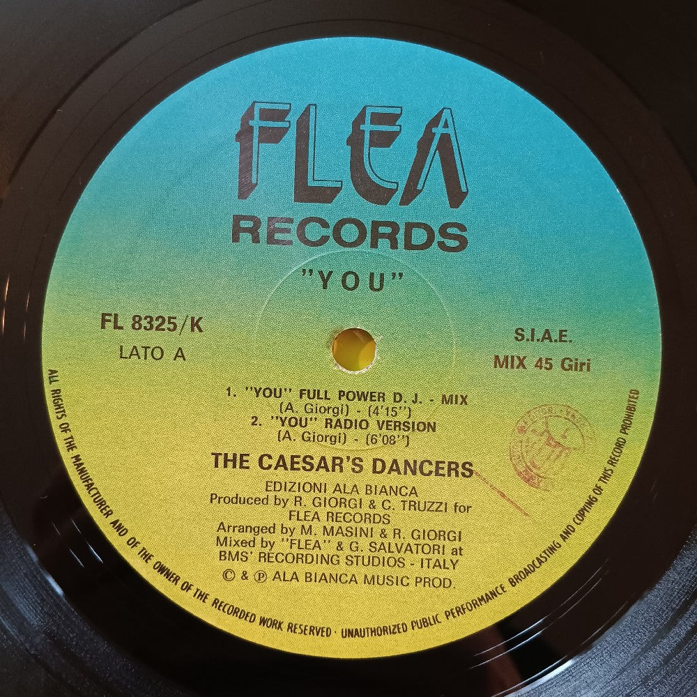 The Caesar's Dancers - You / Chinese Bang ITALO-DISCO 12" Italy - 1987 - FL 8325 - Used - VG++ - Vinyl