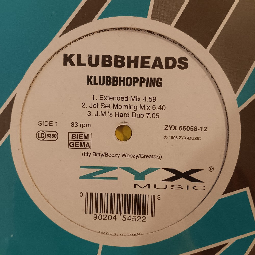 Klubbheads - Klubbhopping 12" GERMANY - 1996 - ZYX 66058-12 - New - Sealed - Vinyl